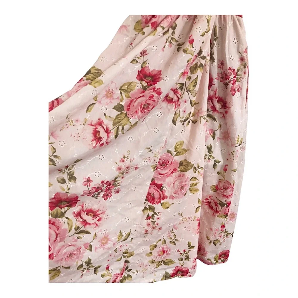 Jessica Simpson red roses eyelet lace fit & flare dress size medium brand new - Picture 5 of 17